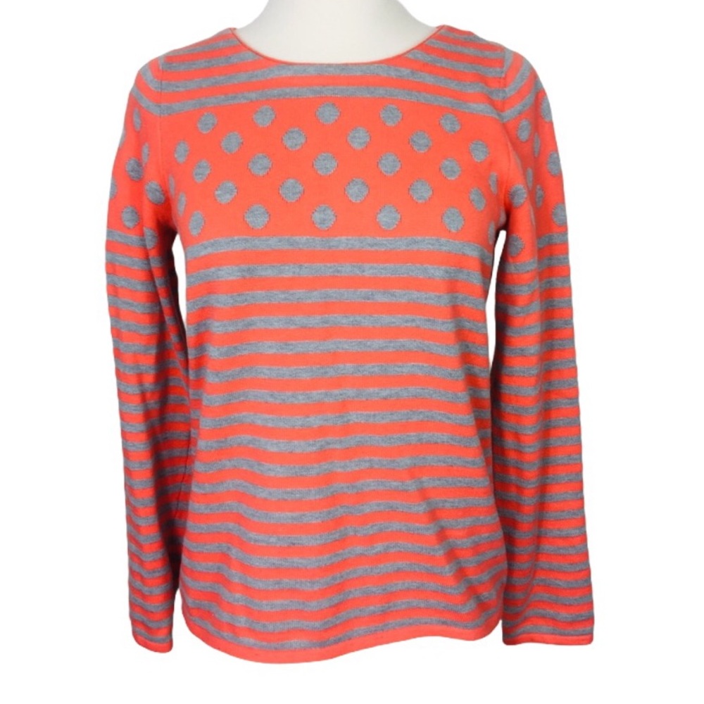 {Sparrow} Striped Polka Dot Pullover Sweater